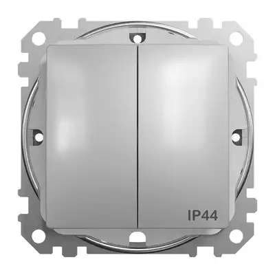 Łącznik podwójny, świecznikowy IP44 Srebrne Aluminium Schneider Sedna Design&amp;Elements - SDD213105