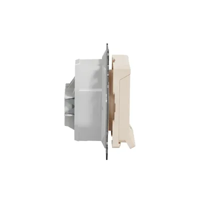 Łącznik schodowy IP44 Biały Schneider Sedna Design&amp;Elements SDD211106 - widok z boku na mechanizm i ramkę.