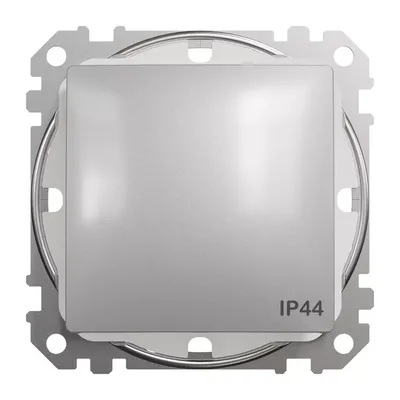 Łącznik schodowy Schneider Electric Sedna Design&amp;Elements SDD213106, IP44, wykonany ze srebrnego aluminium.