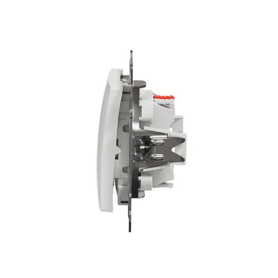 Łącznik schodowy Schneider Sedna Design&amp;Elements Biały SDD111106, widok z boku na mechanizm.