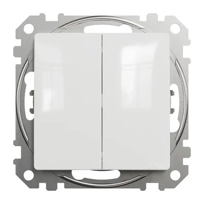 Łącznik schodowy podwójny Biały Schneider Sedna Design&amp;Elements SDD111108 z metalowym mechanizmem.