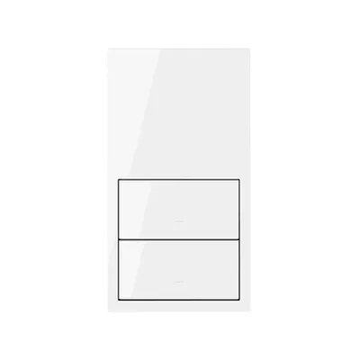 Panel podwójny Simon 100 z dwoma klawiszami w kolorze białego połysku, numer katalogowy 10020213-130.