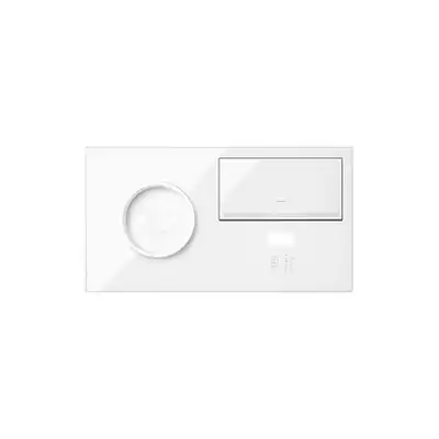 Panel podwójny gniazdo pojedyncze + ściemniacz + ładowarka USB (lewa strona) Biały połysk Simon 100 - 10020231-130