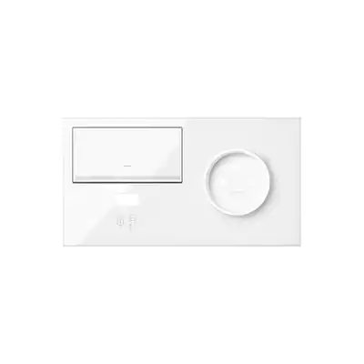 Panel podwójny gniazdo pojedyncze + ściemniacz + ładowarka USB (prawa strona) Biały połysk Simon 100 - 10020227-130