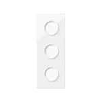 Panel potrójny Simon 100 z trzema gniazdami pojedynczymi w białym połysku, numer katalogowy 10020315-130.