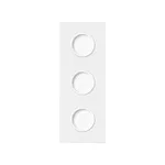 Panel potrójny Simon 100 z trzema gniazdami pojedynczymi, wykończenie biały mat.