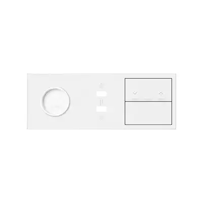 Panel potrójny gniazdo pojedyncze + ładowarka 2xUSB + przycisk żaluzjowy + 1 klawisz Biały mat Simon 100 - 10020319-230