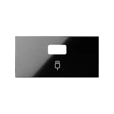 Pokrywa gniazda USB pojedynczego Czarny połysk Simon 100 - 10001091-138