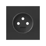 Pokrywa gniazda pojedynczego z uziemieniem Simon 100, kolor czarny mat, producent Kontakt-Simon.