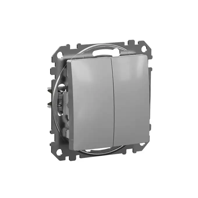 Przycisk podwójny zwierny Srebrne Aluminium Schneider Sedna Design&amp;Elements - SDD113118