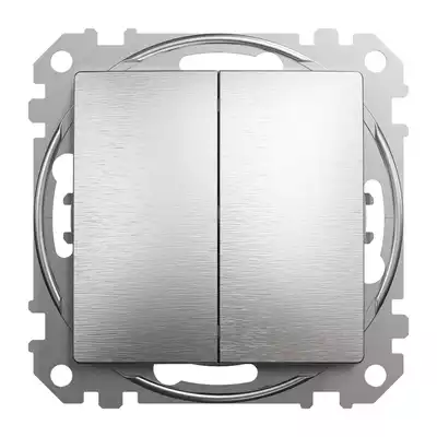 Przycisk podwójny zwierny Szczotkowane Aluminium Schneider Sedna Elements - SDD170118
