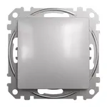 Przycisk zwierny Schneider Sedna Design&amp;Elements w kolorze srebrnego aluminium, model SDD113111, na białym tle.