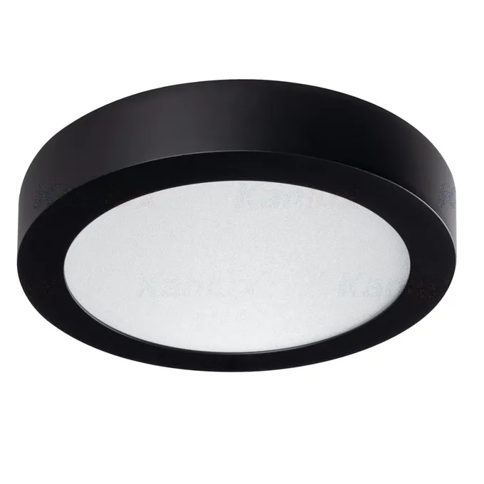 Czarna oprawa sufitowa LED Kanlux CARSA V2LED o mocy 18W, neutralnej barwie światła 4000K i strumieniu 1080lm.