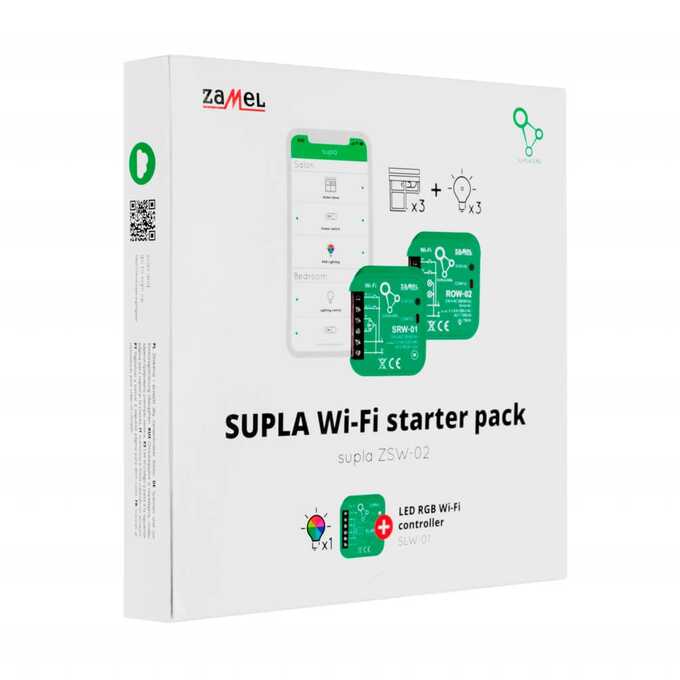 Zestaw startowy Supla Wi-Fi: SRW-01 + ROW-02 + SLW-01  Zamel Supla - ZSW-02