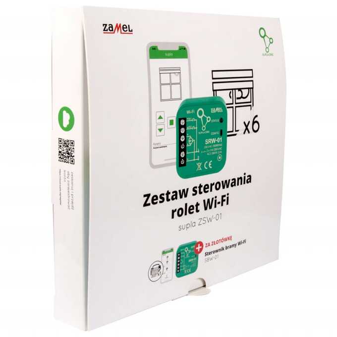 Zestaw sterowania rolet Wi-Fi: SRW-01 (6 szt.) + SBW-01 (1 szt.) Zamel Supla - ZSW-01
