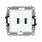 Gniazdo USB-A A 3.0 podwójne Biały połysk Karlik Mini - MGUSBBO-6