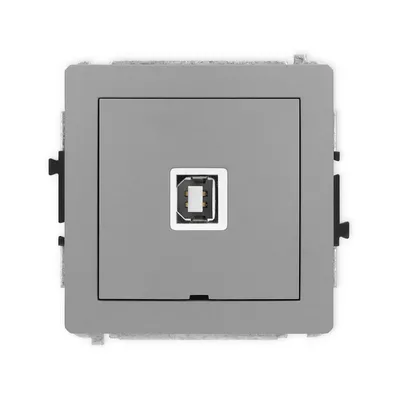 Gniazdo USB-A B 2.0 pojedyncze Szary mat Karlik DECO - nowoczesne rozwiązanie do ładowania urządzeń.