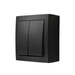 Łącznik schodowy podwójny natynkowy IP-44 10AX (bez piktogramu) Czarny mat Simon Aquaclick - ACW6/2/X/49