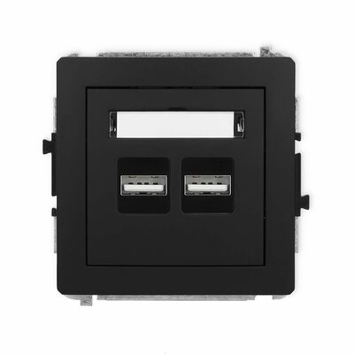 Ładowarka USB podwójna 5V 3,1A Czarny mat Karlik Deco - 12DCUSB-6
