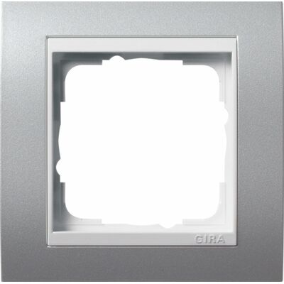 Ramka pojedyncza Aluminiowy/Biały połysk Gira Event - 0211326