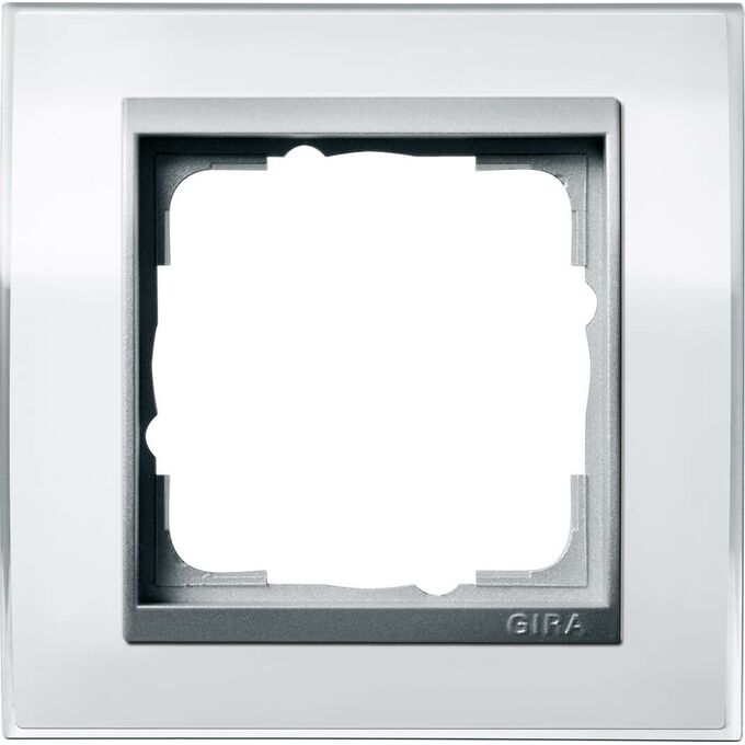 Ramka pojedyncza Biały połysk/Aluminiowy Gira Event Clear - 0211726