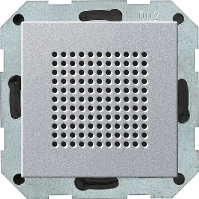 Aluminiowy głośnik do radia Gira System 55, model 228226, z perforowaną maskownicą w kolorze srebrnym.