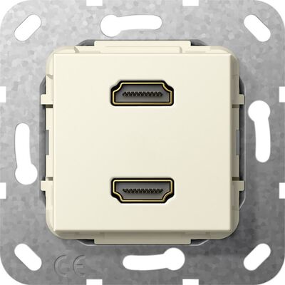 Gniazdo podwójne HDMI 2.0a (rozgałęźnik) Kremowy Gira System 55 - 567201