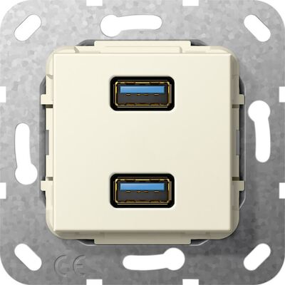 Gniazdo podwójne USB A 3.0 (przejściówka) Kremowy Gira System 55 - 568401