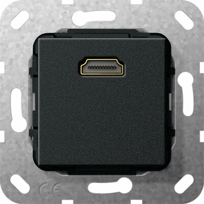Gniazdo pojedyncze HDMI 2.0a (przejściówka) Czarny mat Gira System 55 - 566910