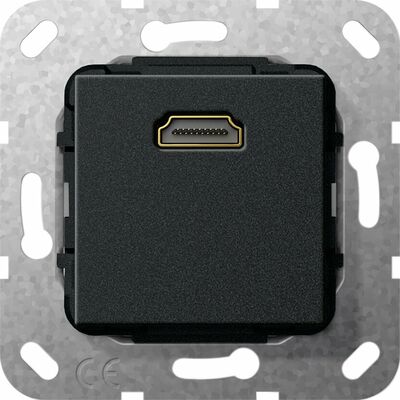 Gniazdo pojedyncze HDMI 2.0a (rozgałęźnik) Czarny mat Gira System 55 - 567010