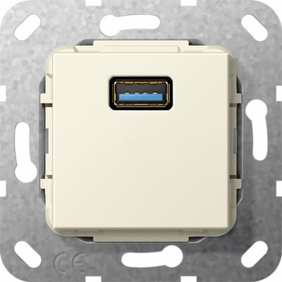 Gniazdo pojedyncze USB A 3.0 (rozgałęźnik) kabl. Kremowy Gira System 55 - 568301