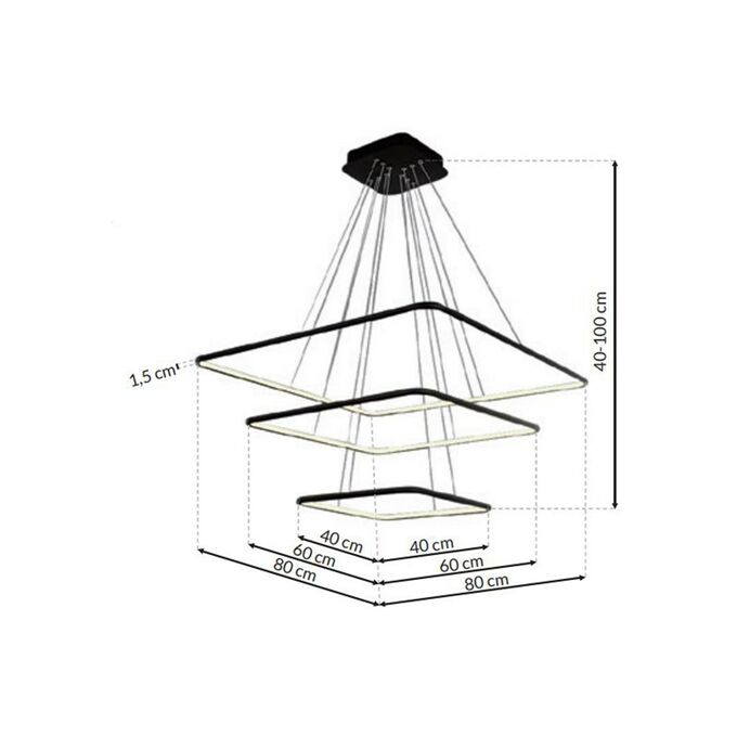 Lampa wisząca NIX BLACK 117W LED 8190lm 3000K b.ciepła Milagro - ML519