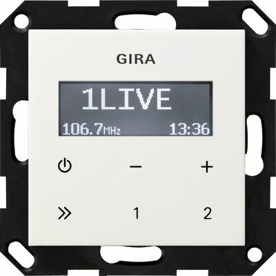 Radio RDS bez głośnika Biały połysk Gira System 55 - 228403