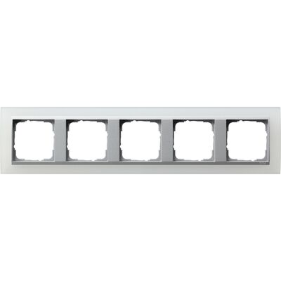 Ramka pięciokrotna Biały/Aluminiowy Gira Event Opaque - 021550