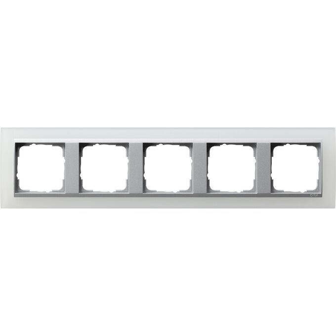 Ramka pięciokrotna Biały/Aluminiowy Gira Event Opaque - 021550