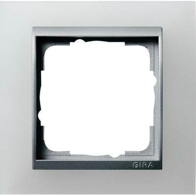 Ramka pojedyncza Biały/Aluminiowy Gira Event Opaque - 021150