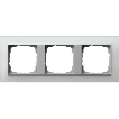Ramka potrójna Biały/Aluminiowy Gira Event Opaque - 021350