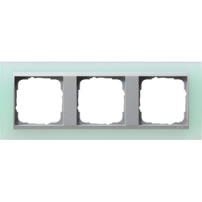 Ramka potrójna Seledynowy/Aluminiowy Gira Event Opaque - 021351