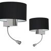 Kinkiet CASINO BLACK/CHROME 1xE27 + 1W LED 90lm 4000K b.neutralna Milagro - ML6378