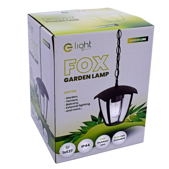 Lampa ogrodowa wisząca FOX BLACK 1xE27 IP44 Milagro - EKO3544