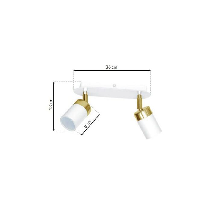 Lampa sufitowa JOKER WHITE/GOLD 2xGU10 Milagro - MLP6129
