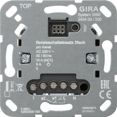 Przekaźnikowy łącznik podwójny (mechanizm) Gira System 3000 - 540400
