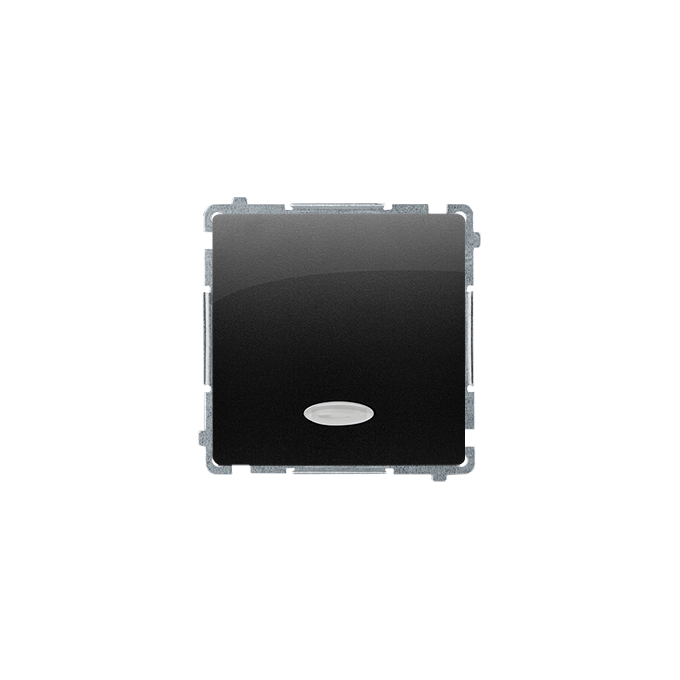 Przycisk zwierny bez piktogramu z podświetleniem 10AX Czarny mat - BMP1L.01/49 Basic
