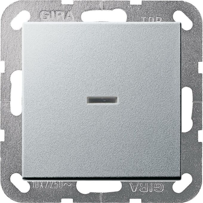 Przycisk zwierny bez piktogramu z podświetleniem Aluminiowy Gira System 55