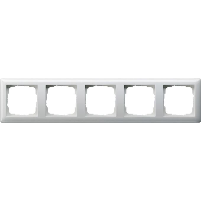 Ramka pięciokrotna Biały połysk Gira Standard 55 - 021503