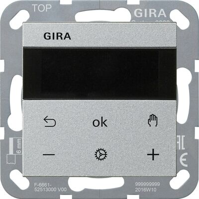 Regulator temperatury z wyświetlaczem Aluminiowy Gira System 55