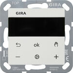 Regulator temperatury z wyświetlaczem Biały mat Gira System 55