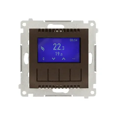 Regulator temperatury z wyświetlaczem Brąz mat Simon 54 DETD1A.01/46. Produkt firmy Kontakt-Simon.