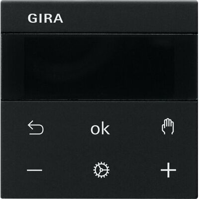 Regulator temperatury z wyświetlaczem Czarny mat Gira System 3000 - 5393005
