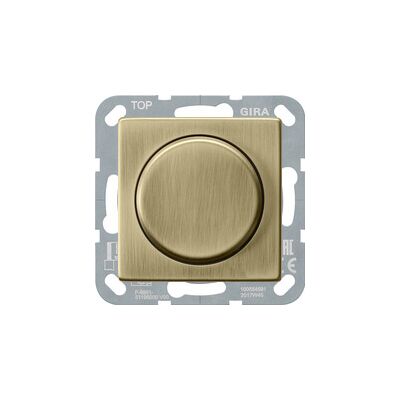Ściemniacz przyciskowo-obrotowy LED Brąz Gira System 55
